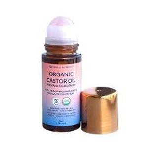 lot 291729 image: Organic Castor Oil with Rose Quartz Roller