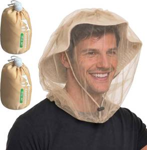 lot 291730 image: Mosquito Head Net Mesh Face Cover   Bug Face Netting Protection Against Gnats, Midges, Black Flies   Head Net for Men & Women, Hunting, Fishing, Camping, Gardening   No-See-Um Insect Netting