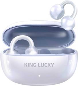 lot 291746 image: Kinglucky mini Clip-on Earbuds Open Ear Wireless Bluetooth 5.4 Headphones with Mic,60H Play,ENC,IPX5 Waterproof,Sports Ear Buds,Comfortable for Small Ears&Fitness,Running (White)