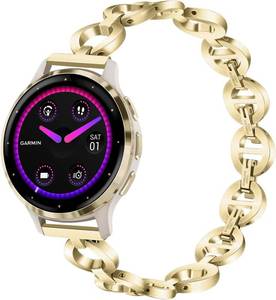 lot 291750 image: Dhwazz Women Band for Venu 3S  Venu 4 41mm Smart Watch, Stainless Steel Jewelry Watchband Soft Gold Strap for Garmin Venu 2S  Forerunner 265S