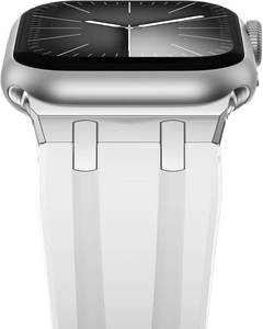 lot 291755 image: NewWays AP Luxury Band for Apple Watch Ultra 49mm 46mm 45mm 44mm 42mm 41mm 40mm 38mm for Men Women, Sport Silicone Rubber Band with Stainless Steel Adapter for iWatch Series10 9 8 7 6 5 4 3 2 1 SE