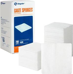lot 291757 image: Kingstar 200 Count 4x4 Inch Gauze Sponges 8-Ply