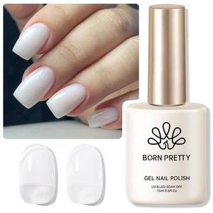 lot 291761 image: Milky White Gel Nail Polish Jelly White Sheer Translucent Neutral Gel Polish Hem