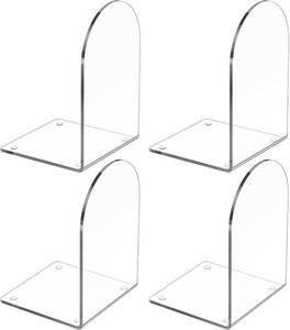 lot 391743 image: 4 Pcs Acrylic Bookends, Clear Book Ends for Heavy Books