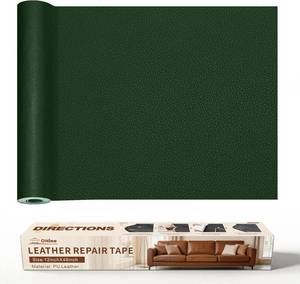 lot 391762 image: ONine Leather Repair Patch Leather Repair Tape, 12 x 48 inches Leather Repair Patch for Furniture,Vinyl Repair kit Leather Couch Patch for Sofas, Furniture, Car Seats(Blackish Green-Litchi Grain)