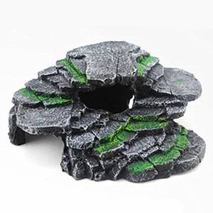 lot 391781 image: Turtle Island Basking Platform Blackstone Tortoise Basking Ramp Step Ledge and Cave Hide-Out Medium Aquarium Resin