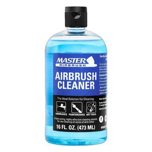 lot 391792 image: Master Airbrush Cleaner, 16-Ounce Pint Bottle - Fast Acting Cleaning Solution, Quickly Remove Water-Based Acrylic Paint, Watercolor, Makeup - Clean Clogged Airbrushes, Brushes, Artist Tools