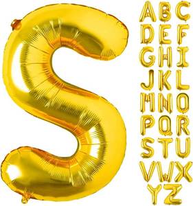 lot 391801 image: Lovoir 40 Inch Large Gold Letter S Balloons Big Size Jumbo Mylar Foil Helium Balloon for Birthday Party Celebration Decorations Alphabet Gold S