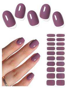 lot 391805 image: AutyaMee Semi Cured Gel Nail Strips (Soft Plum), Deep Purple, 20 Pcs Gel Nail Wraps, Stickers, Salon Quality, Long Lasting, Works with Any UV Lamps