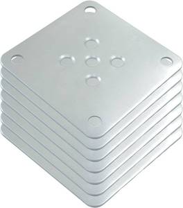 lot 391815 image: 4Pcs Silver Metal Mounting Plates 7x7cm (2.76x2.76)