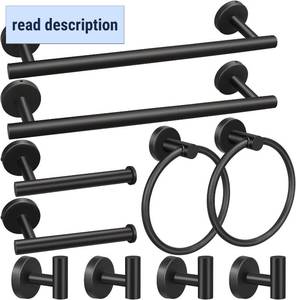 lot 291673 image: 5pcs Matte Black Bathroom Hardware Set