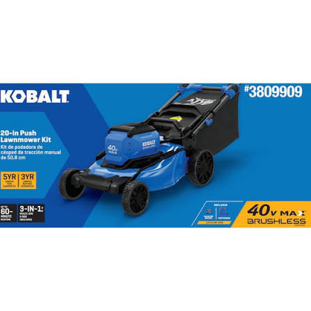 lot 7017 image: Kobalt 40V Brushless 20in Lawn Mower W Clippings Catch Bag