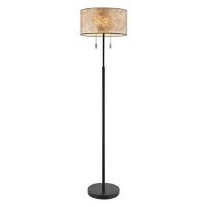 lot 5053 image: Lite Source LS-84030 Floor Lamp w Drum Shade and Dual Sockets