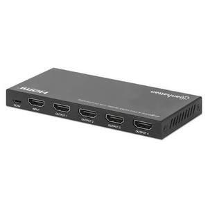 lot 5010 image: Manhattan 4K60Hz 4-Port HDMI Splitter with Downscaling Model 208369