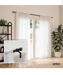 lot 141 image: Umbra Cappa Expandable Single Curtain Rod 120-180 - Retail $46