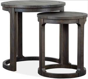 lot 154 image: Magnussen Home Living Room Round Nesting End Table T5263-12 at Carol House Furniture - Retail $447