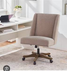 lot 155 image: Mellins Swivel Chenille Upholstered Task Chair - Retail $207