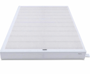 lot 165 image: Amazon Basics Smart Box Spring Bed Base, 9-Inch Height Mattress Foundation, Tool-Free Easy Assembly, Strong Support, Queen, 79L x 59.5W x 9H, White - Retail $100
