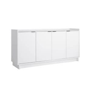 lot 175 image: Prepac Simply Modern 4 Door Sideboard Console Table Cabinet White - Retail $330