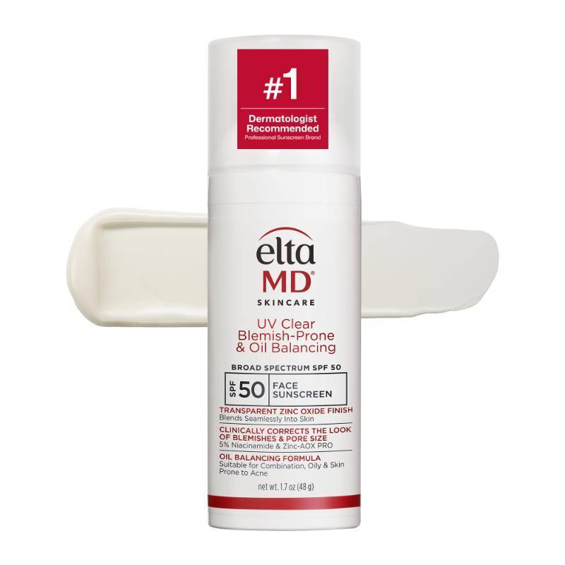 lot 18591 image: EltaMD UV Clear Blemish-Prone and Oil Balancing, Untinted, SPF 50, 1.7 oz - Retail $49
