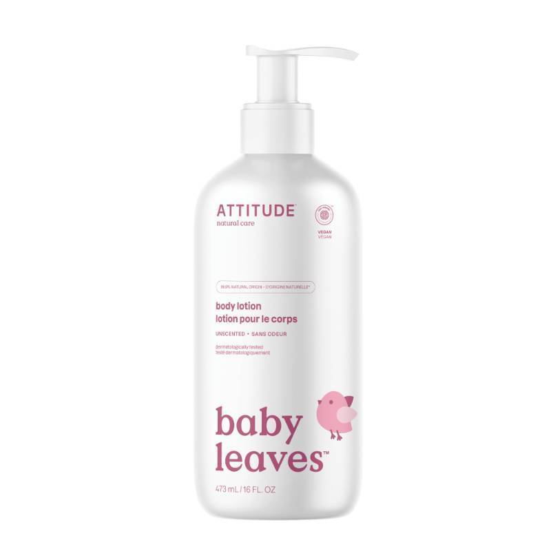 lot 39337 image: ATTITUDE Baby Lotion for Face & Body, Unscented, EWG Verified, 16 Fl Oz - Retail $17