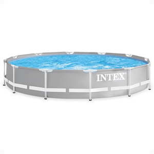 lot 47567 image: Open Box INTEX Prism Metal Frame 12  x 30  Above Ground Swimming Pool - Retail $140