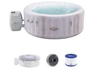 lot 47584 image: Bestway SaluSpa Cancun Energy-Efficient 2-4 Person Inflatable Hot Tub - Retail $245