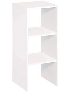lot 47592 image: ClosetMaid Vertical Cube Organizer, White, 3-Pack31 In Stackable Design, DAMAGED CORNERS. - Retail $40
