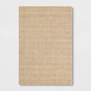 lot 21131 image: 4x6 Jute Diamond Area Rug TanIvory - Threshold - Retail $60