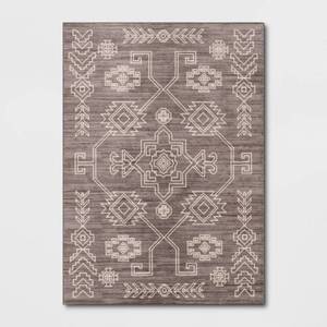 lot 21141 image: 5x7 Washable Global Persian Style Area Rug Gray - Threshold - Retail $100