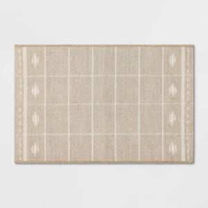lot 21164 image: 24x36 Ikat Striped Scatter Accent Rug Khaki - Threshold - Retail $13
