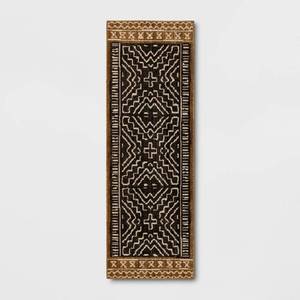 lot 21171 image: 24x7 Global Runner Rug BlackTan - Threshold - Retail $50