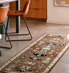 lot 21180 image: 24x7 Wool Tufted Runner Rug Brown - Threshold - Retail $75