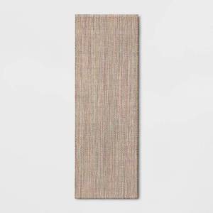 lot 21183 image: 24x7 Handloom Runner Rug - Threshold Abstract Jute & Cotton, Medium Pile, Indoor, OEKO-TEX Certified - Retail $50