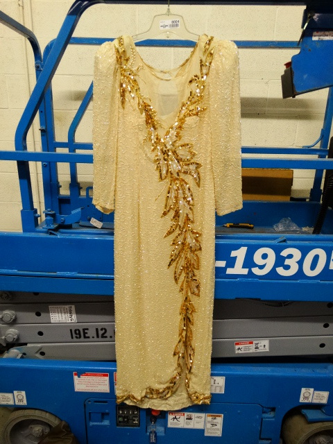 lot 8004 image: cream color silk dress by BLACK TIE