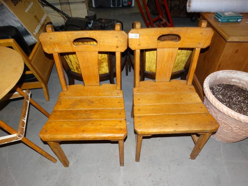 lot 8167 image: Pair of Wooden Chairs