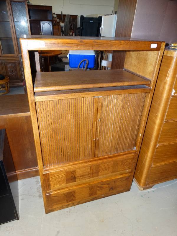 lot 8216 image: Entertainment Cabinet-- Approx. L32 x W16.5 x H52