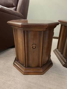 lot 804 image: Octagon shape side table with door,  21x20