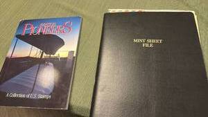 lot 912 image: Mint sheet file and Aviation Pioneers book