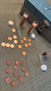 lot 925 image: Wheat Pennies as as early at 1911 and 1973 s and p pennies