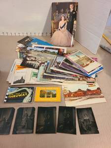 lot 1049 image: Five  3.5x2.5  Tintype photographs, variety of old postcards