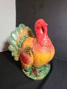 lot 1067 image: Decorative ceramic turkey,  9.5in tall