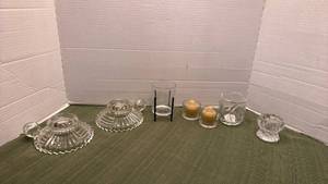 lot 1125 image: Glass Candle Holders