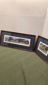 lot 1134 image: Framed wall decor larger one is 8x18