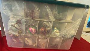 lot 1223 image: Various ornaments in plastic tub