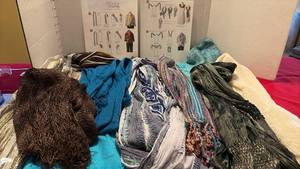 lot 1504 image: Lot of Fashion Scarves Assorted Colors and Patterns