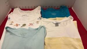 lot 1545 image: Ladies Christopher Banks and Coldwater Creek size large tops.