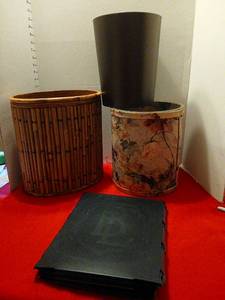 lot 1570 image: Wastebasket  tallest one is 12 inches and  Folding  Shirt Board