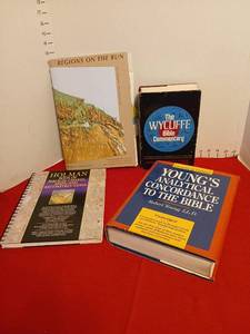 lot 1615 image: Bible Reference Books Holman Charts Maps Youngs Concordance Wycliffe Commentary Regions
