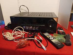 lot 1616 image: Onkyo Receiver with remote and cables
